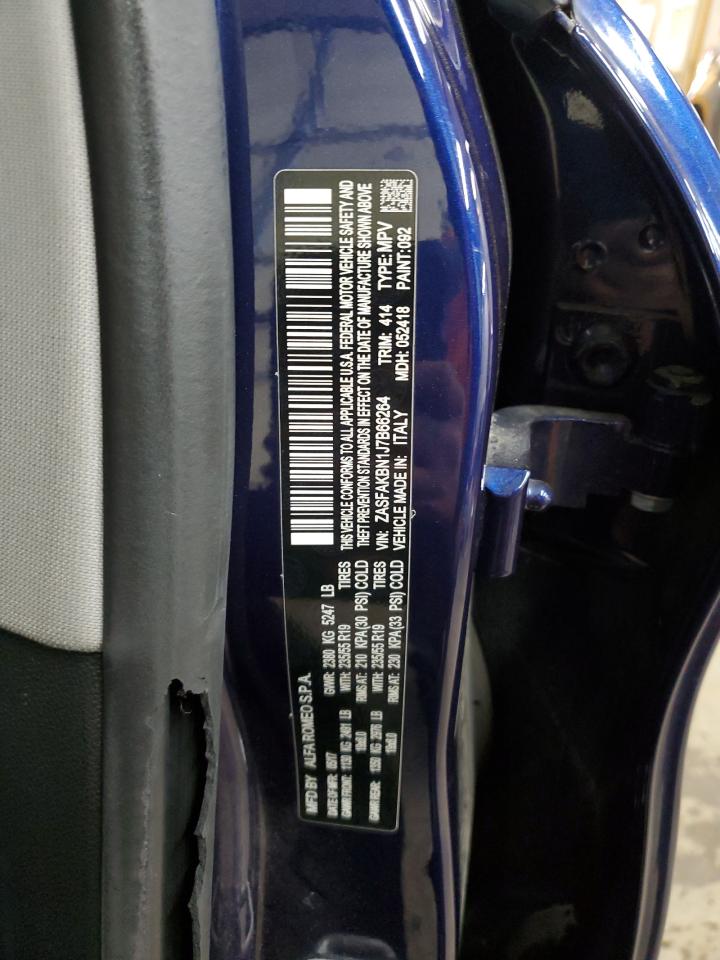 2018 Alfa Romeo Stelvio VIN ZASFAKBN1J7B66264 Copart auction photo, front end damage thumbnail 14