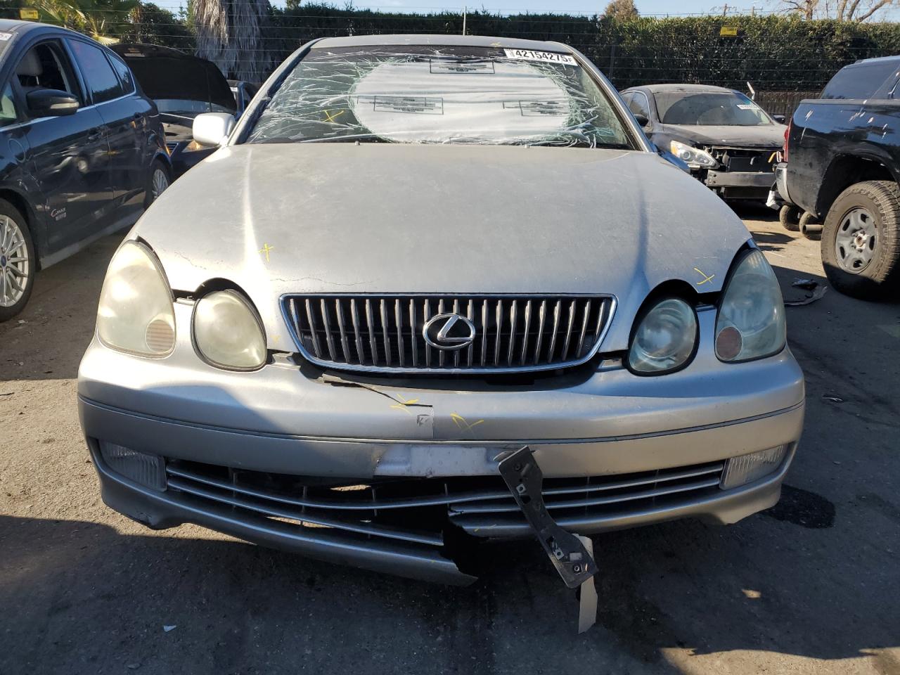 2004 Lexus GS 300 VIN JT8BD69S340196198 Copart auction photo, front end / top/roof damage thumbnail 5
