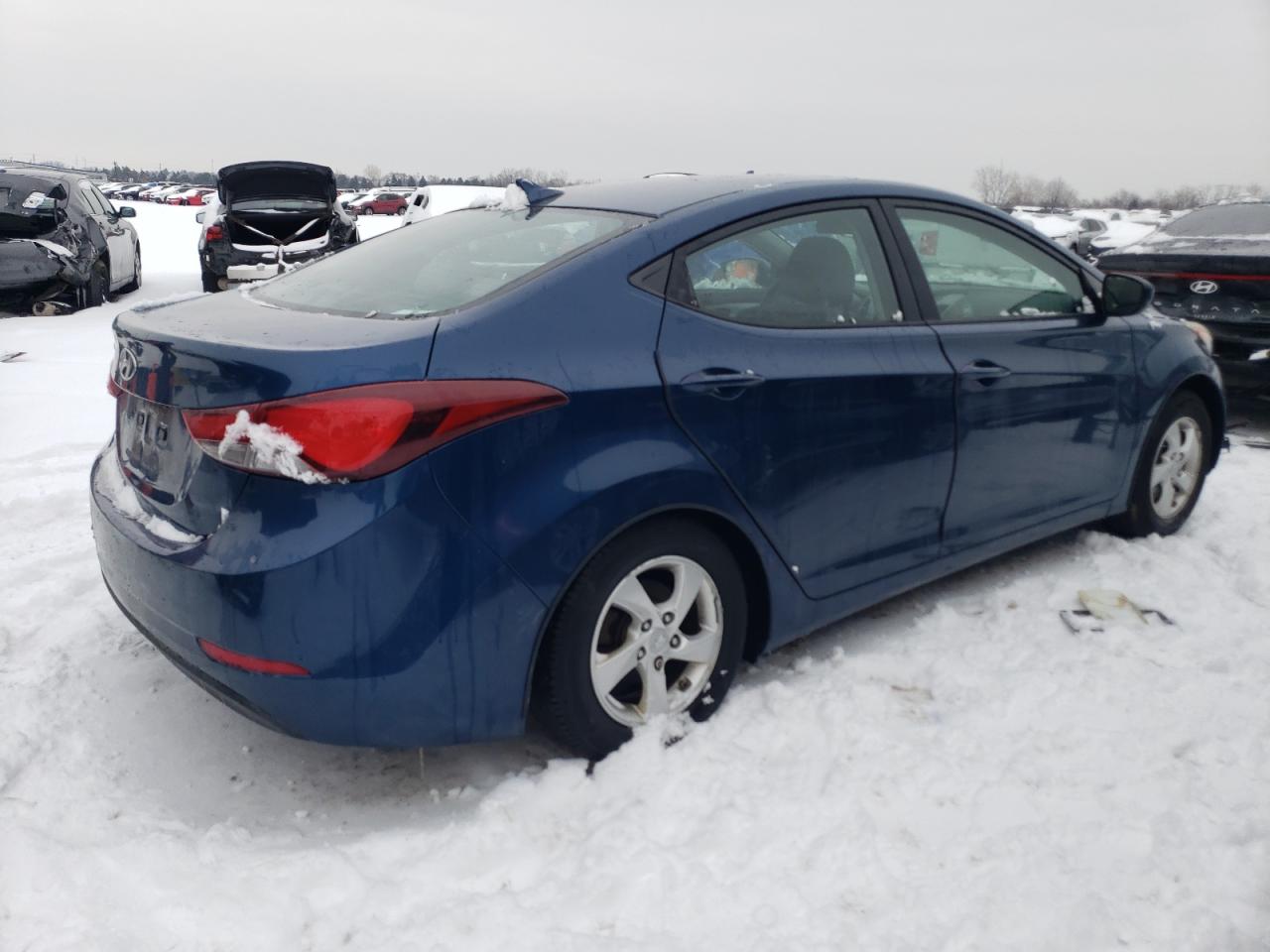 2015 Hyundai Elantra VIN KMHDH4AE1FU253532 Copart auction photo, side damage thumbnail 3