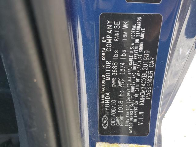 2011 Hyundai Accent VIN KMHCM3ACXBU201939 Copart auction photo, front end / rear end damage thumbnail 12