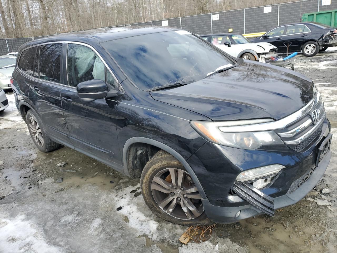 2018 Honda Pilot VIN 5FNYF6H59JB033098 Copart auction photo, front end / undercarriage damage thumbnail 4