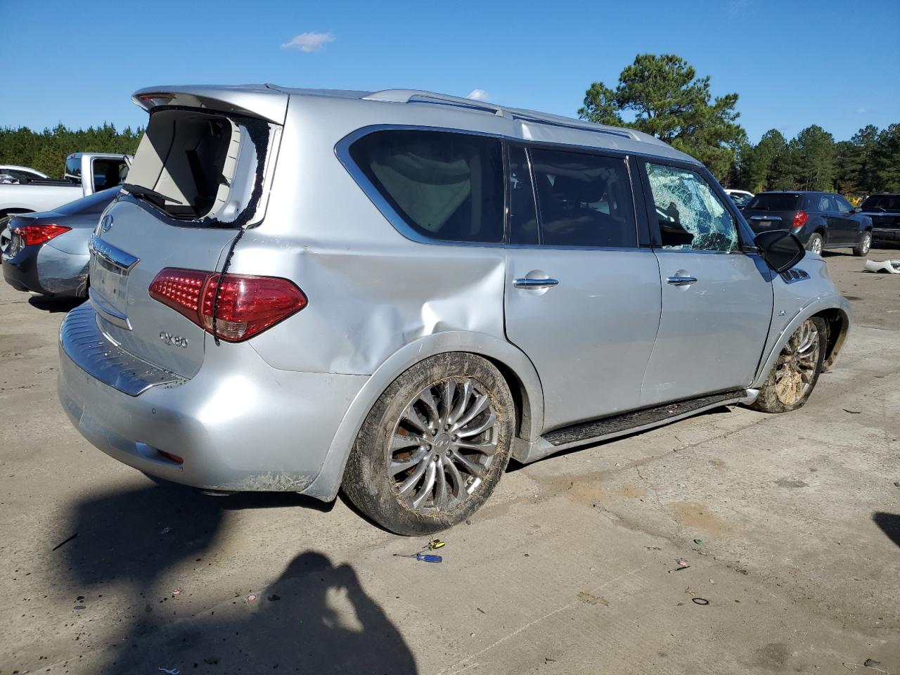 2016 Infiniti QX80 VIN JN8AZ2NC5G9401899 Copart auction photo, front end / rear end damage thumbnail 3