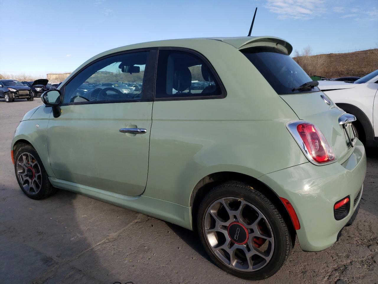 2012 Fiat 500 VIN 3C3CFFBR7CT171821 Copart auction photo, undercarriage / hail damage thumbnail 2