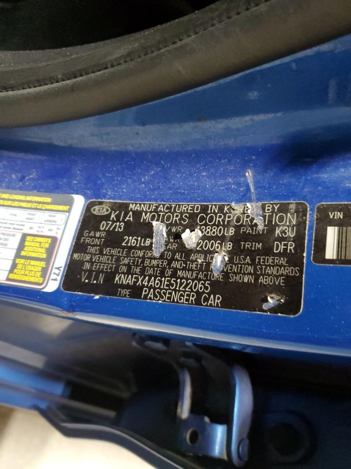 2014 KIA Forte VIN KNAFX4A61E5122065 Copart auction photo, all over damage thumbnail 14