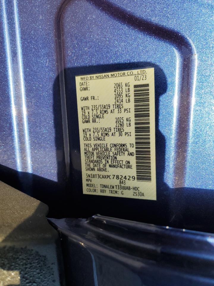 2023 Nissan Rogue VIN 5N1BT3CAXPC782429 Copart auction photo, front end / side damage thumbnail 13