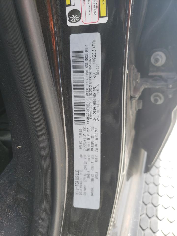 2019 RAM 1500 VIN 1C6SRFKT3KN507366 Copart auction photo, all over damage thumbnail 12
