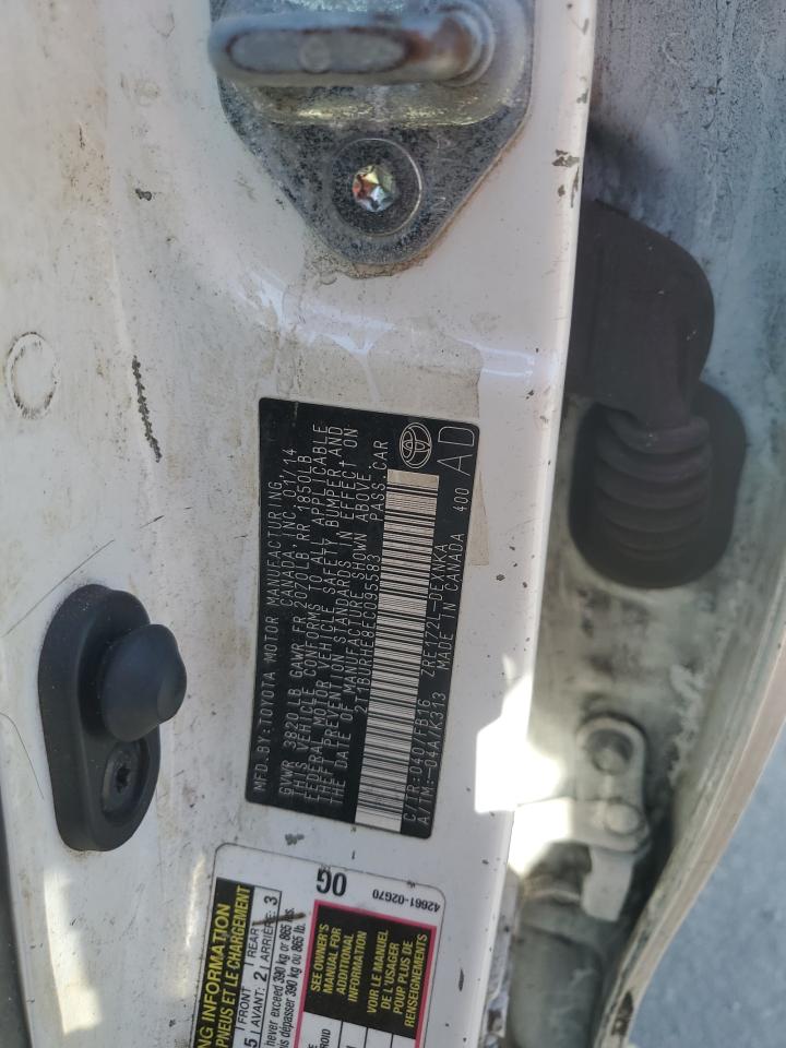 2014 Toyota Corolla VIN 2T1BURHE8EC095583 Copart auction photo, biohazard/chemical / minor dent/scratches damage thumbnail 12