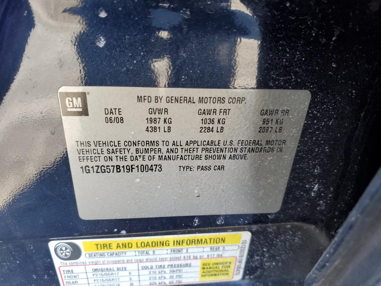 2009 Chevrolet Malibu VIN 1G1ZG57B19F100473 Copart auction photo, front end damage thumbnail 13