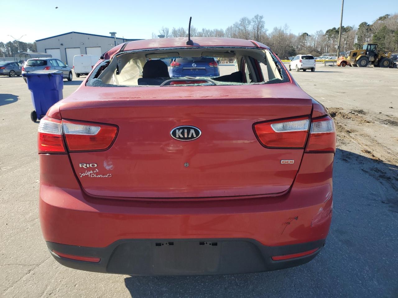 2013 KIA Rio VIN KNADM4A3XD6181467 Copart auction photo, all over damage thumbnail 6