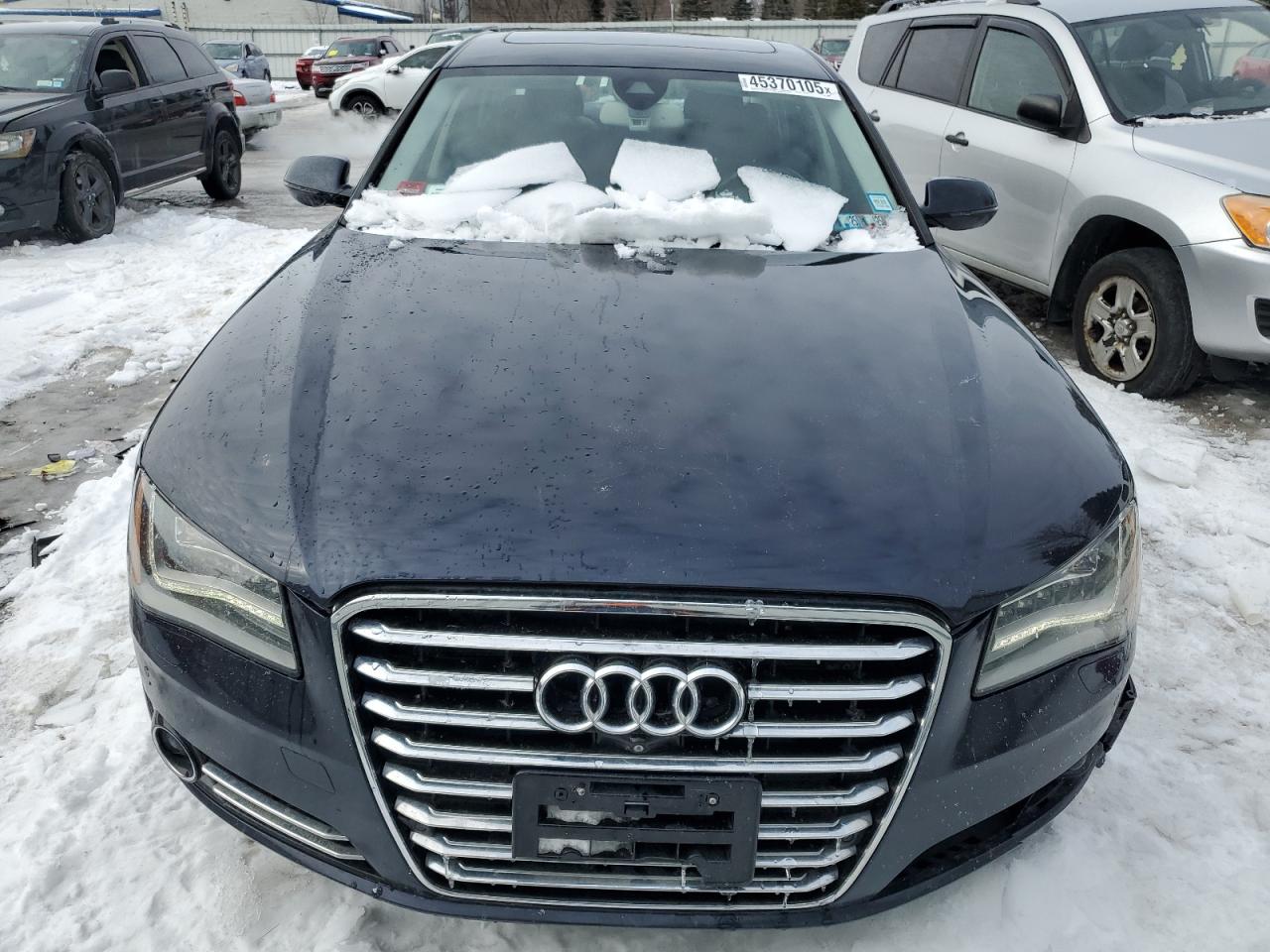 2014 Audi A8 VIN WAURGAFD9EN002114 Copart auction photo, front end / mechanical damage thumbnail 5