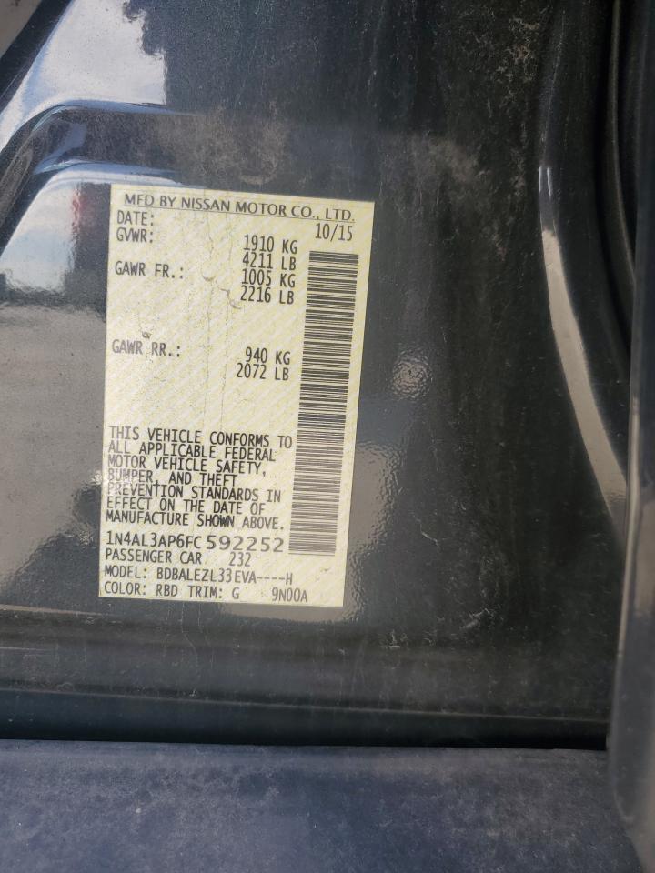 2015 Nissan Altima VIN 1N4AL3AP6FC592252 Copart auction photo, front end damage thumbnail 12