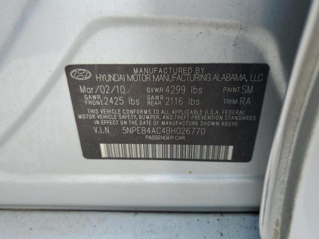 2011 Hyundai Sonata VIN 5NPEB4AC4BH026770 Copart auction photo, minor dent/scratches damage thumbnail 12