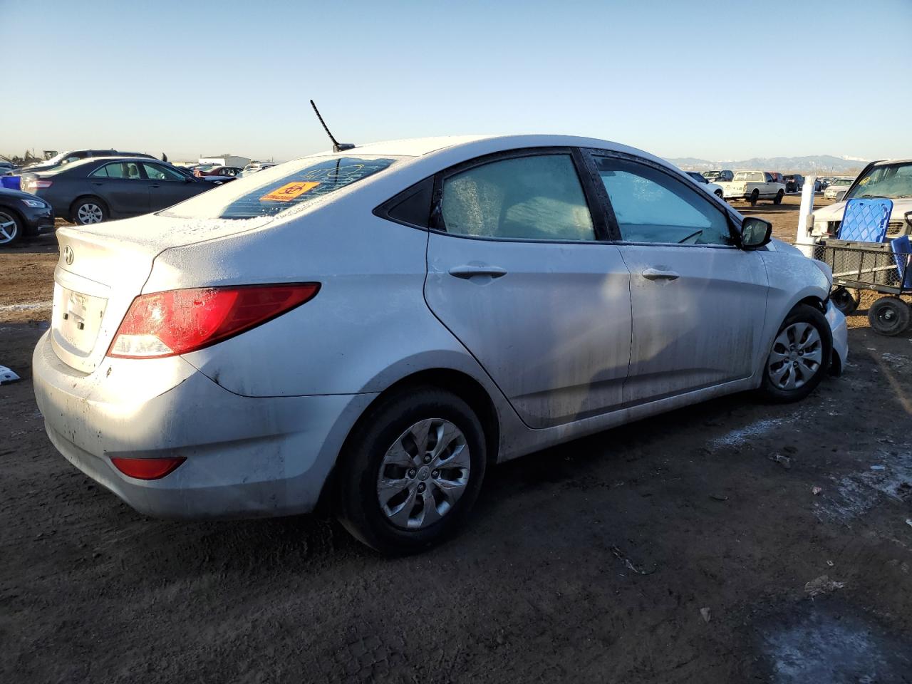 2016 Hyundai Accent VIN KMHCT4AE1GU138523 Copart auction photo, all over damage thumbnail 3