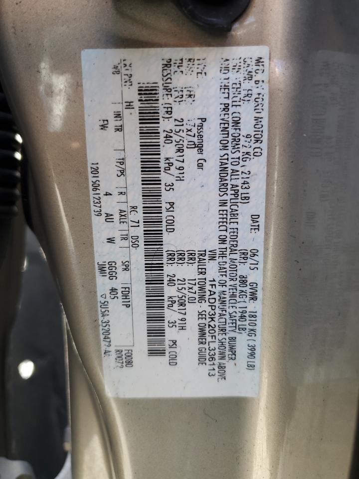 2015 Ford Focus VIN 1FADP3K20FL336113 Copart auction photo, front end / side damage thumbnail 14