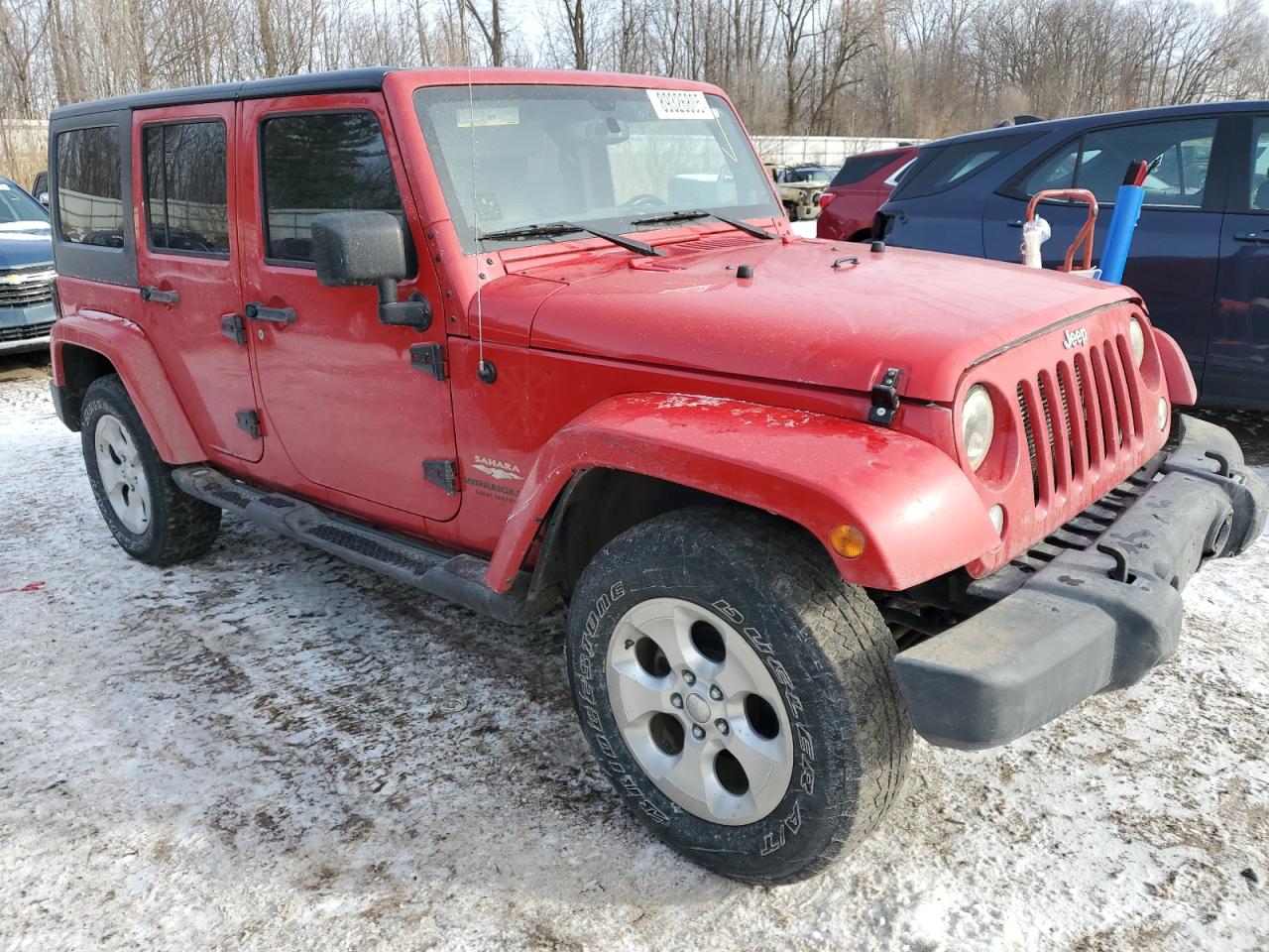 2014 Jeep Wrangler VIN 1C4BJWEG9EL108816 Copart auction photo, front end / side damage thumbnail 4
