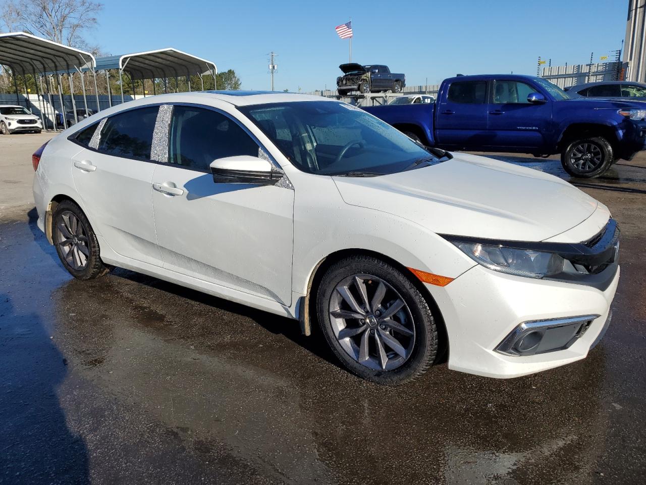 2020 Honda Civic VIN 19XFC1F31LE000349 Copart auction photo, front end / side damage thumbnail 4