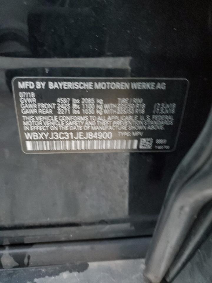 2018 BMW X2 VIN WBXYJ3C31JEJ84900 Copart auction photo, undercarriage / front end damage thumbnail 13