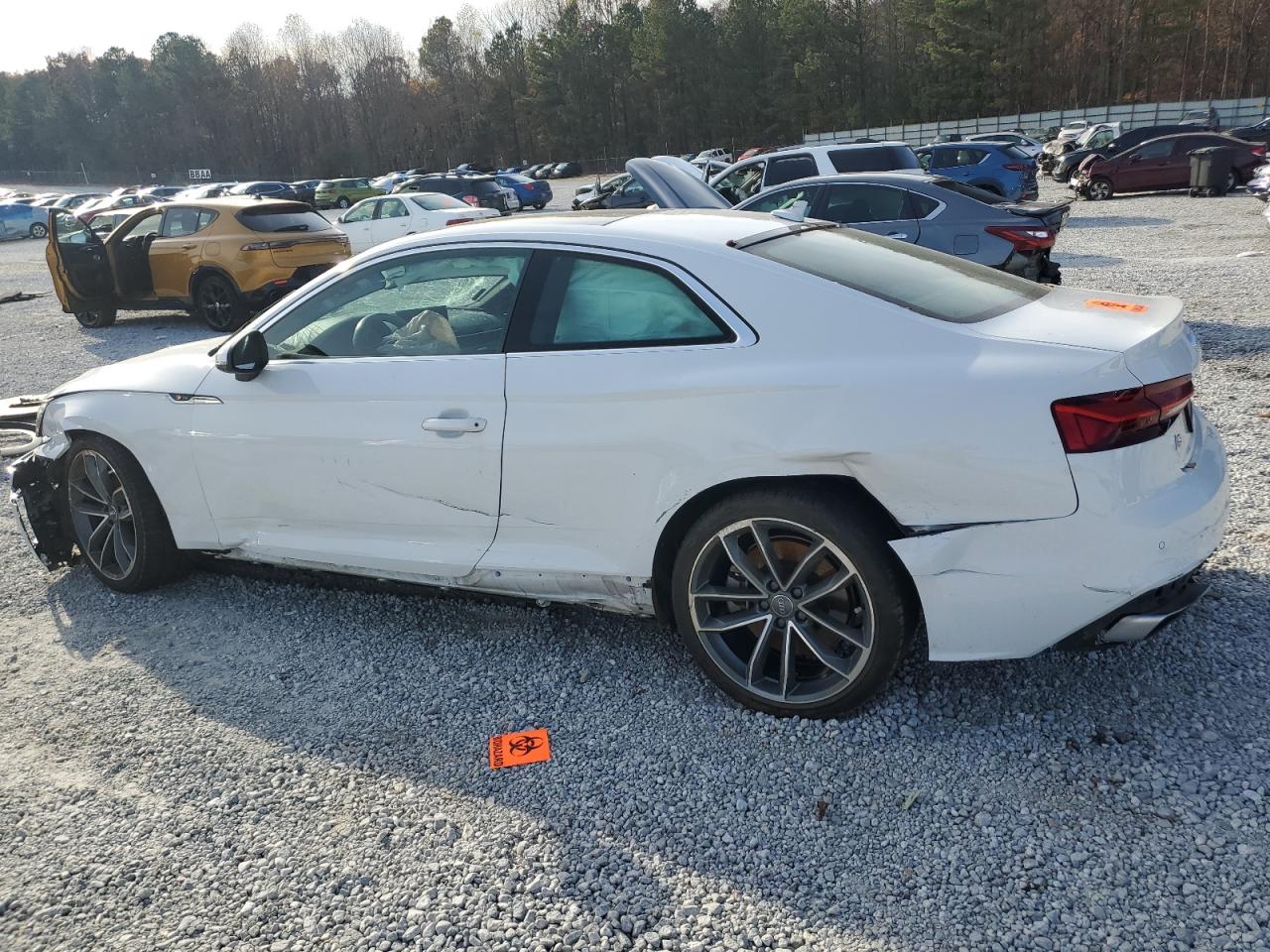 2020 Audi A5 VIN WAUTNAF5XLA012711 Copart auction photo, all over damage thumbnail 2
