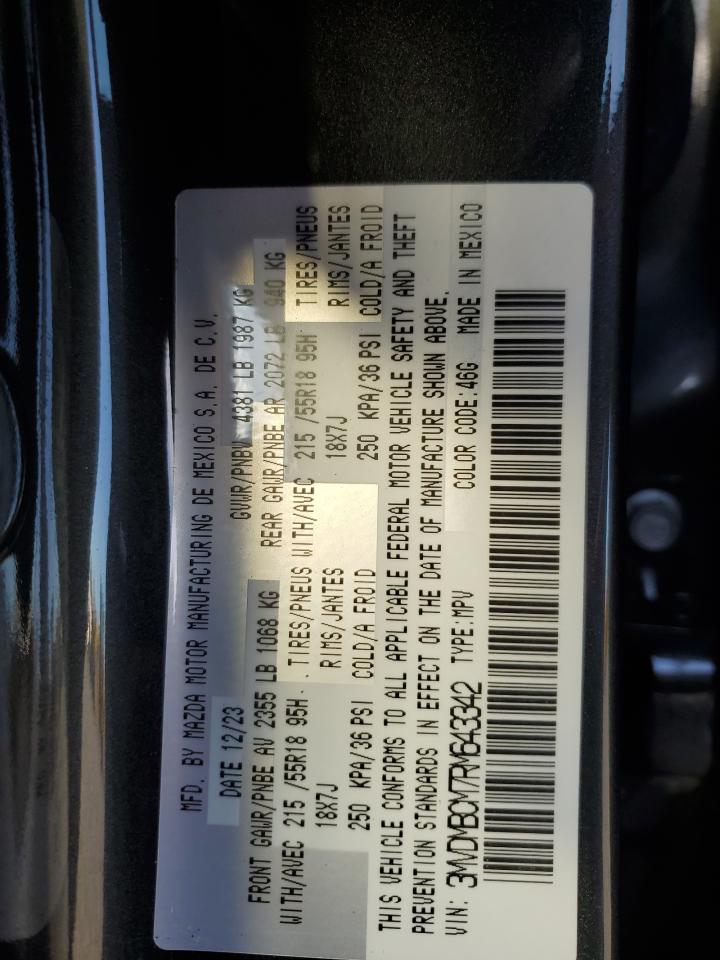 2024 Mazda CX-30 VIN 3MVDMBCM7RM643342 Copart auction photo, water/flood damage thumbnail 14