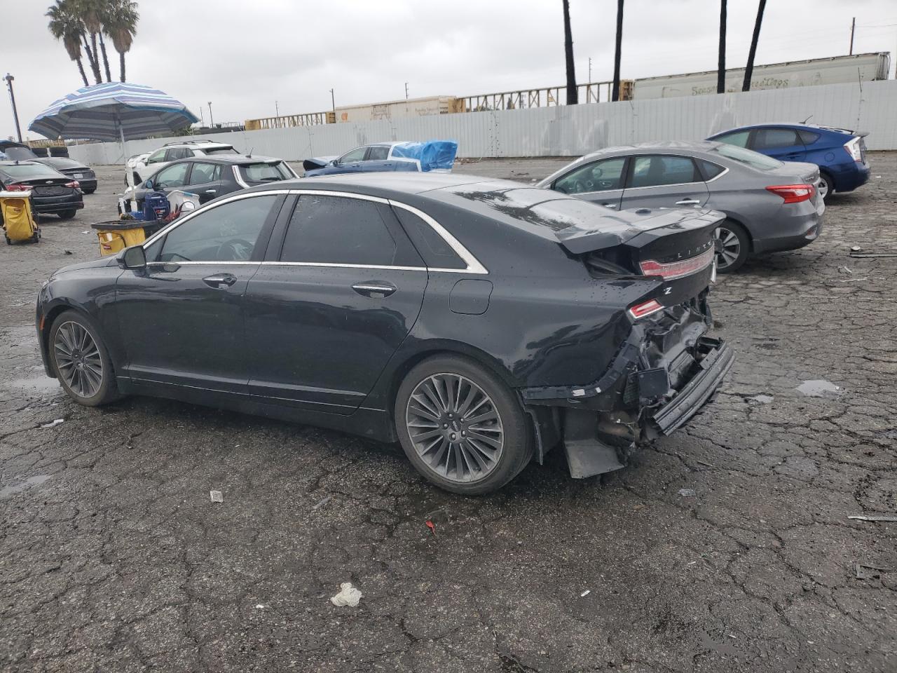 2015 Lincoln MKZ VIN 3LN6L2LU0FR621707 Copart auction photo, rear end / front end damage thumbnail 2