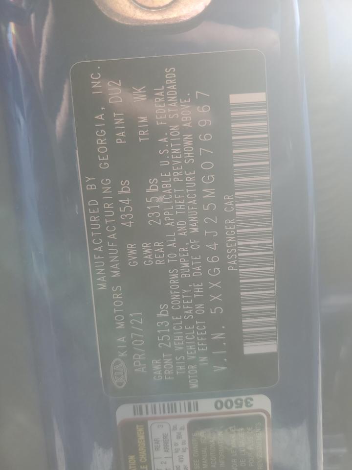 2021 KIA K5 VIN 5XXG64J25MG076967 Copart auction photo, rear end / front end damage thumbnail 13