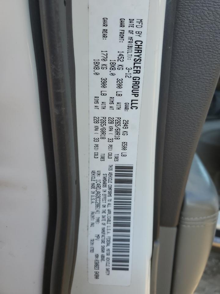 2012 Dodge Durango VIN 1C4RDJAG9CC286141 Copart auction photo, front end damage thumbnail 15
