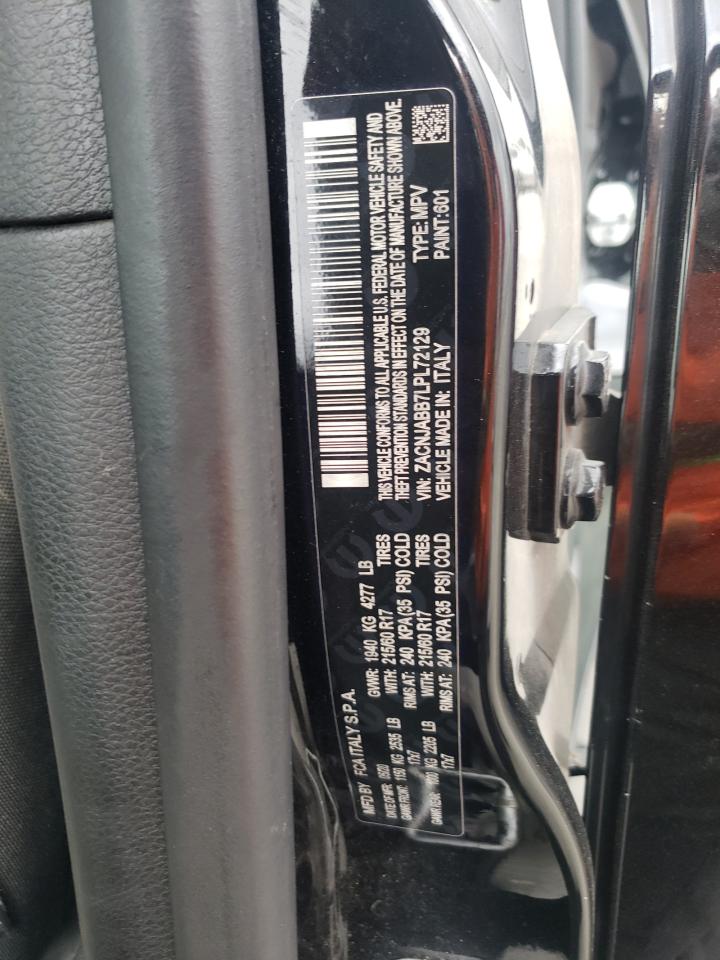 2020 Jeep Renegade VIN ZACNJABB7LPL72129 Copart auction photo, front end damage thumbnail 13