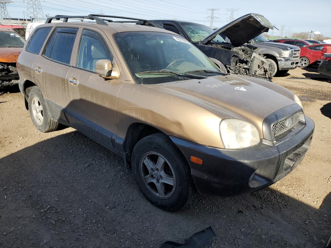 2003 Hyundai Santa Fe VIN KM8SC73D73U360575 Copart auction photo, rear end damage thumbnail 4