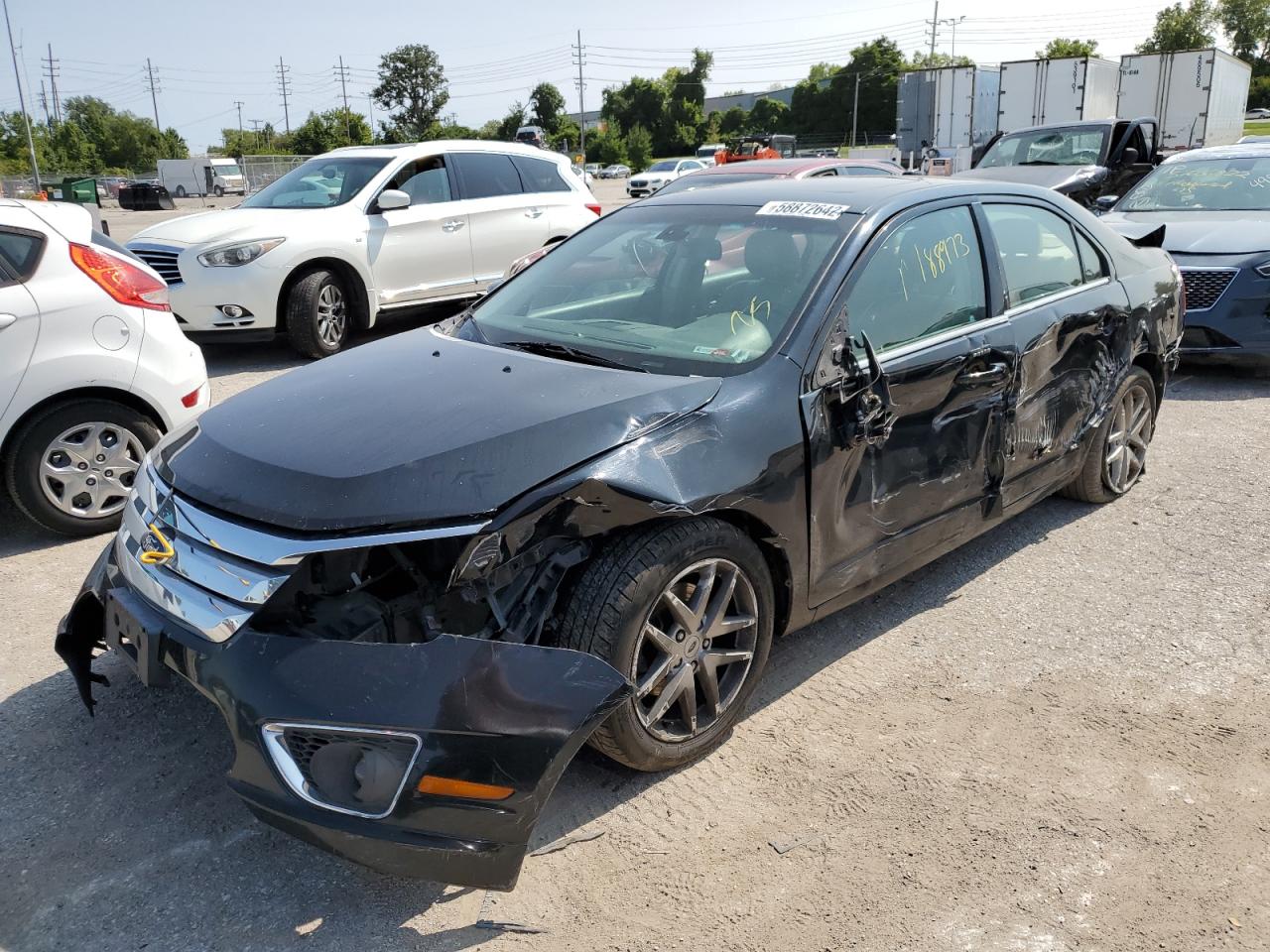 2012 Ford Fusion VIN 3FAHP0JG7CR135495 Copart auction photo, side / front end damage thumbnail 9