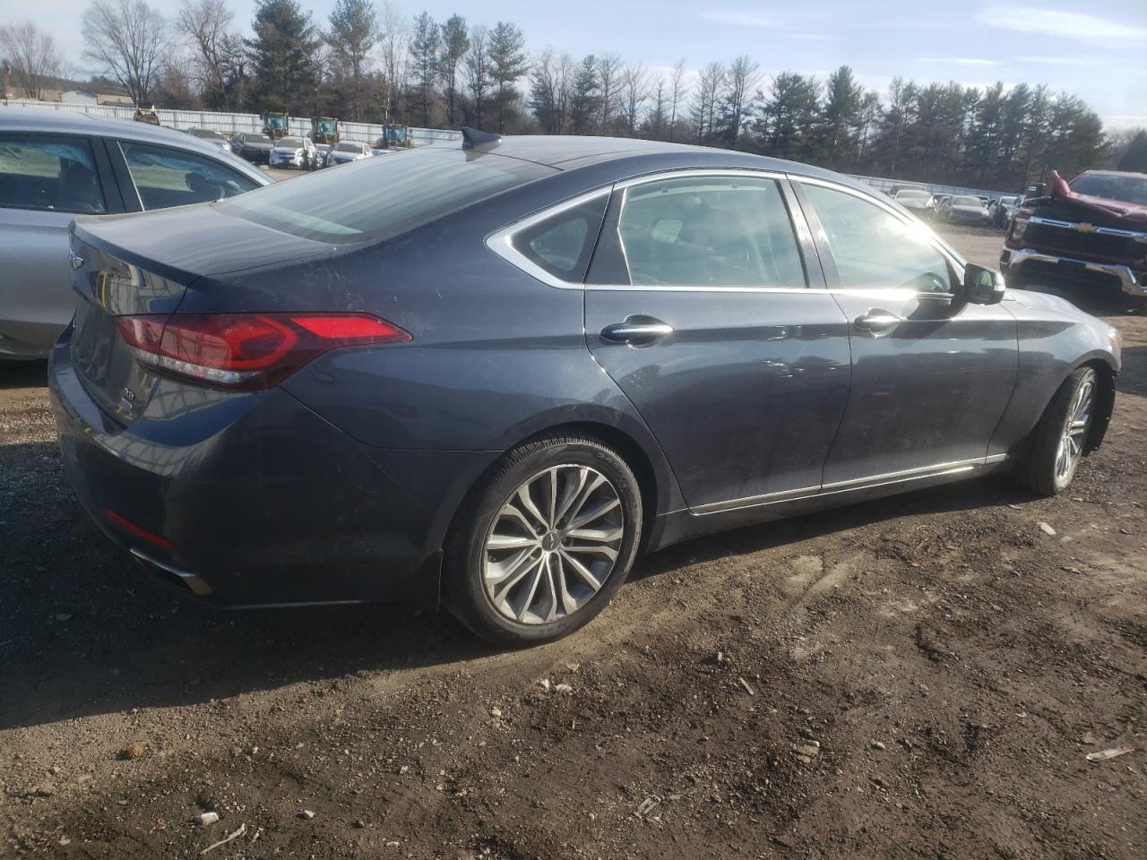 2017 Genesis G80 VIN KMHGN4JE4HU186739 Copart auction photo, front end damage thumbnail 3