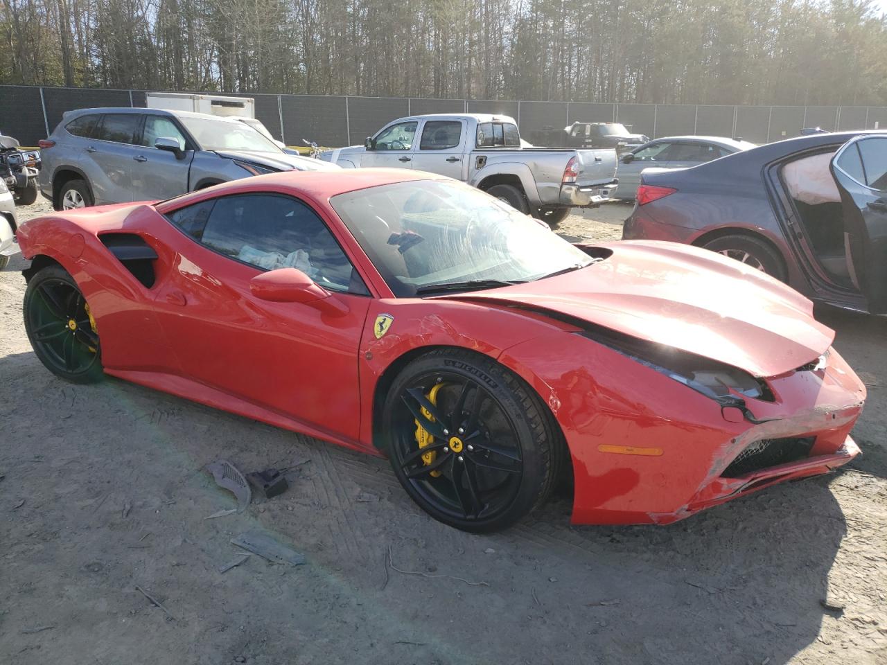 2018 Ferrari 488 VIN ZFF79ALA4J0235986 Copart auction photo, undercarriage / front end damage thumbnail 4