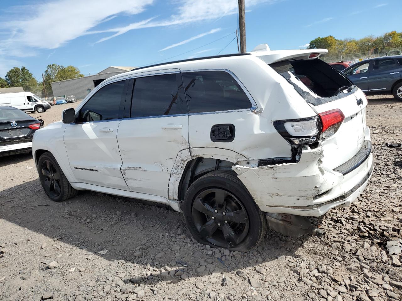 2016 Jeep Grand Cherokee VIN 1C4RJECG0GC382422 Copart auction photo, side / rear end damage thumbnail 2