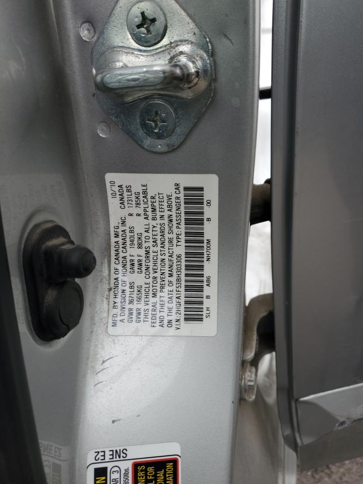 2011 Honda Civic VIN 2HGFA1F53BH303306 Copart auction photo, side damage thumbnail 14