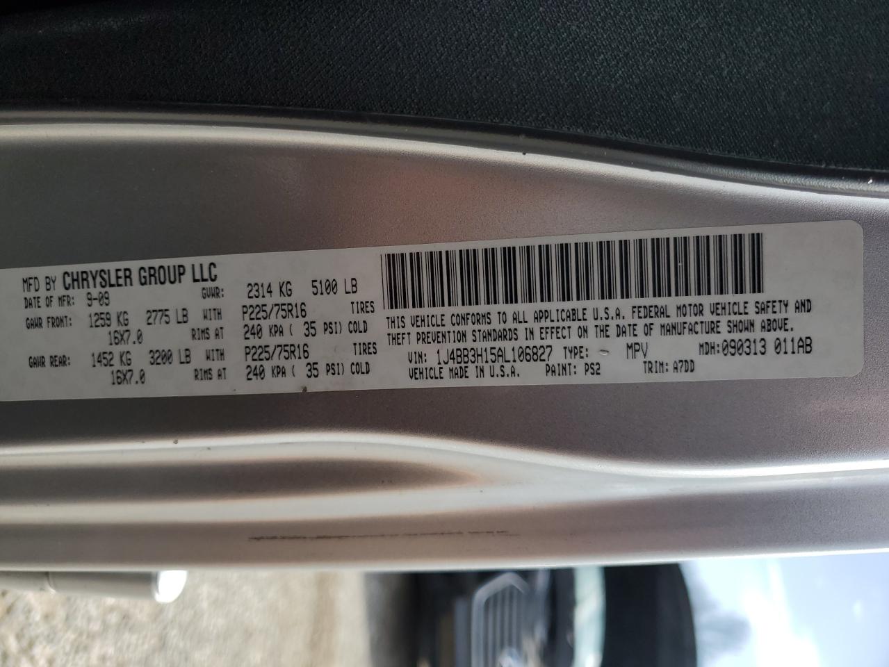 2010 Jeep Wrangler VIN 1J4BB3H15AL106827 Copart auction photo, all over damage thumbnail 13