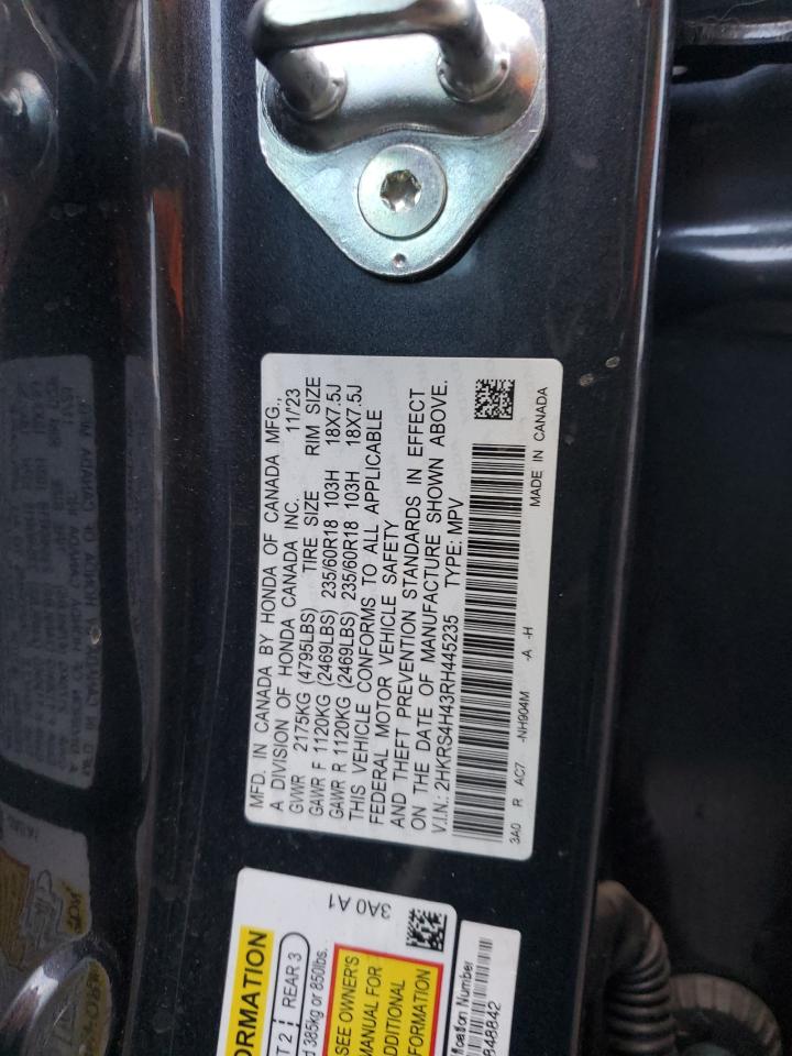 2024 Honda CR-V VIN 2HKRS4H43RH445235 Copart auction photo, vandalism damage thumbnail 13