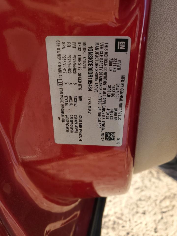 2013 Chevrolet Tahoe VIN 1GNSKCE00DR105434 Copart auction photo, front end damage thumbnail 14