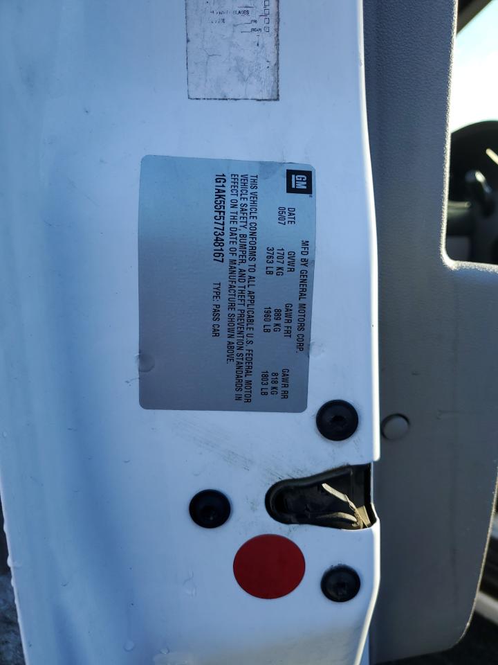 2007 Chevrolet Cobalt VIN 1G1AK55F577348167 Copart auction photo, front end damage thumbnail 12