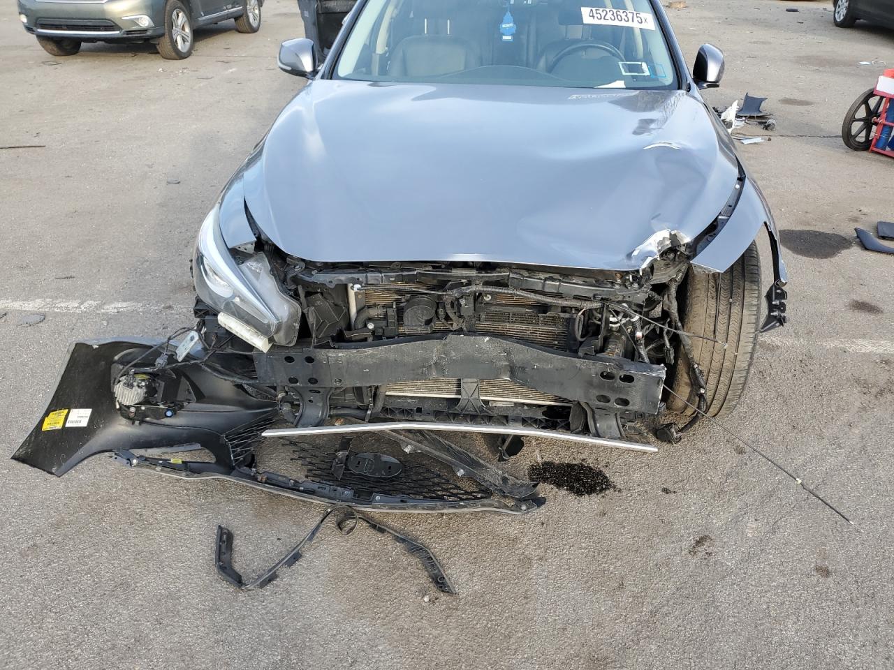 2018 Infiniti Q50 VIN JN1EV7AR0JM444389 Copart auction photo, front end / undercarriage damage thumbnail 11