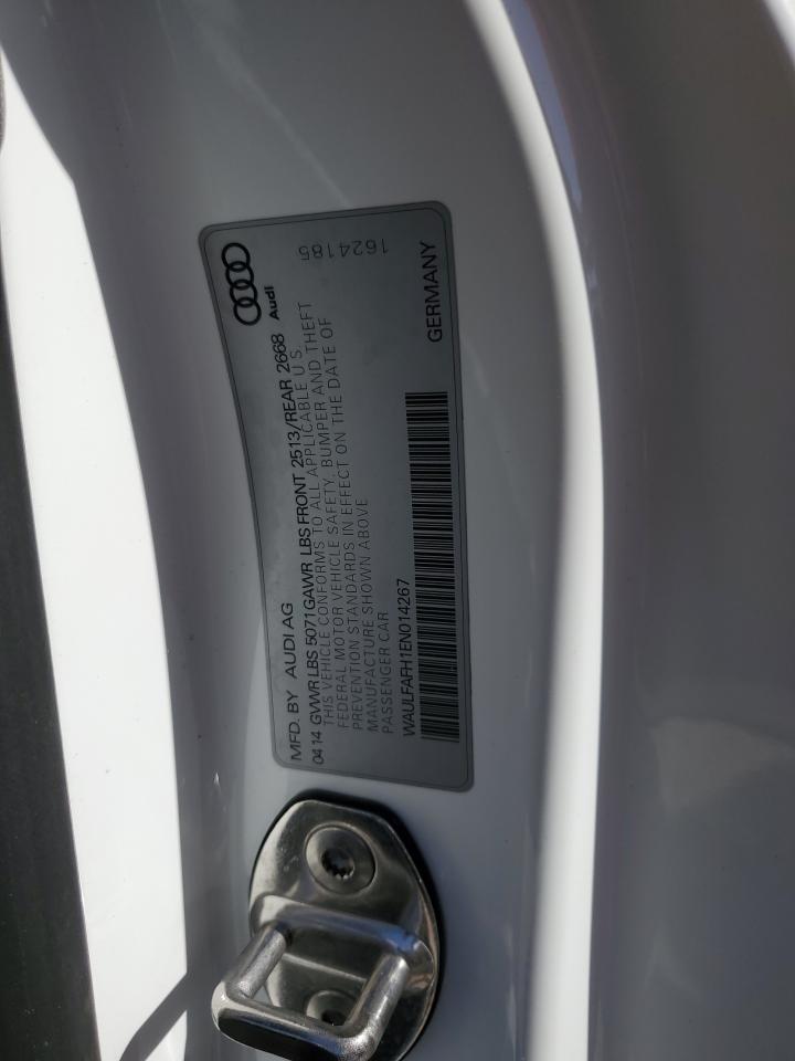 2014 Audi A5 VIN WAULFAFH1EN014267 Copart auction photo, water/flood damage thumbnail 13