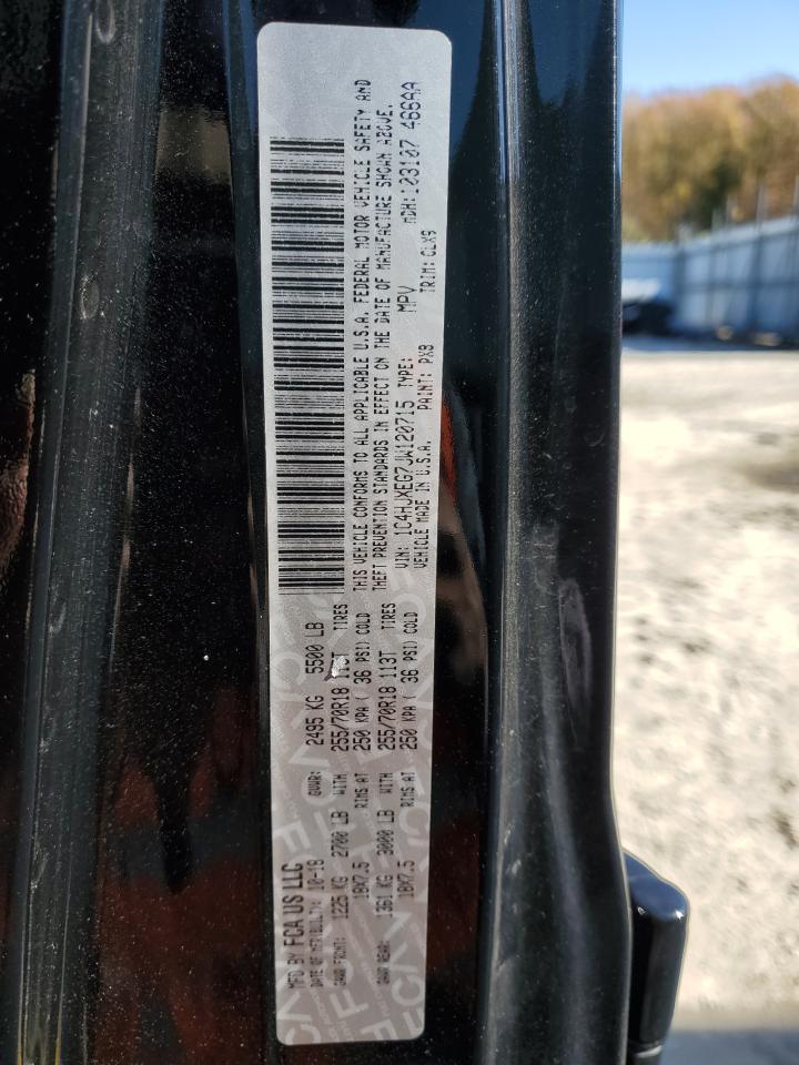 2018 Jeep Wrangler VIN 1C4HJXEG7JW120715 Copart auction photo, rear end / minor dent/scratches damage thumbnail 13