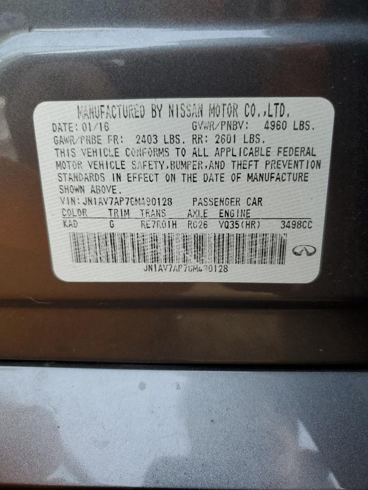 2016 Infiniti Q50 VIN JN1AV7AP7GM490128 Copart auction photo, mechanical / front end damage thumbnail 12