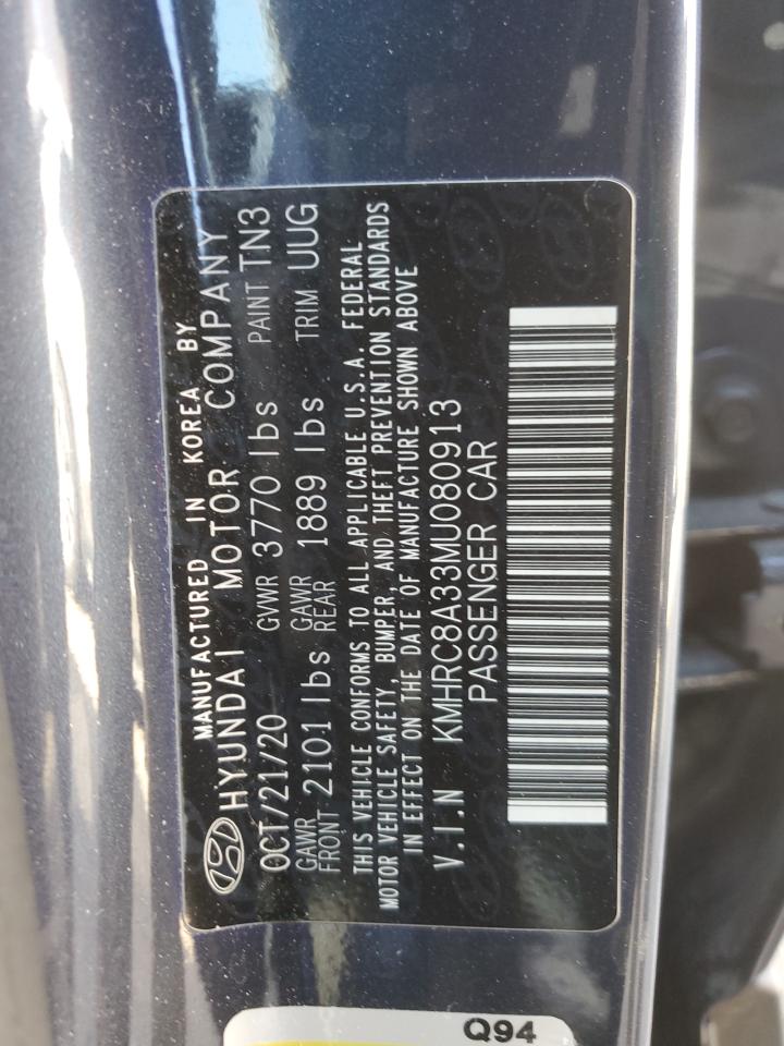 2021 Hyundai Venue VIN KMHRC8A33MU080913 Copart auction photo, front end damage thumbnail 15