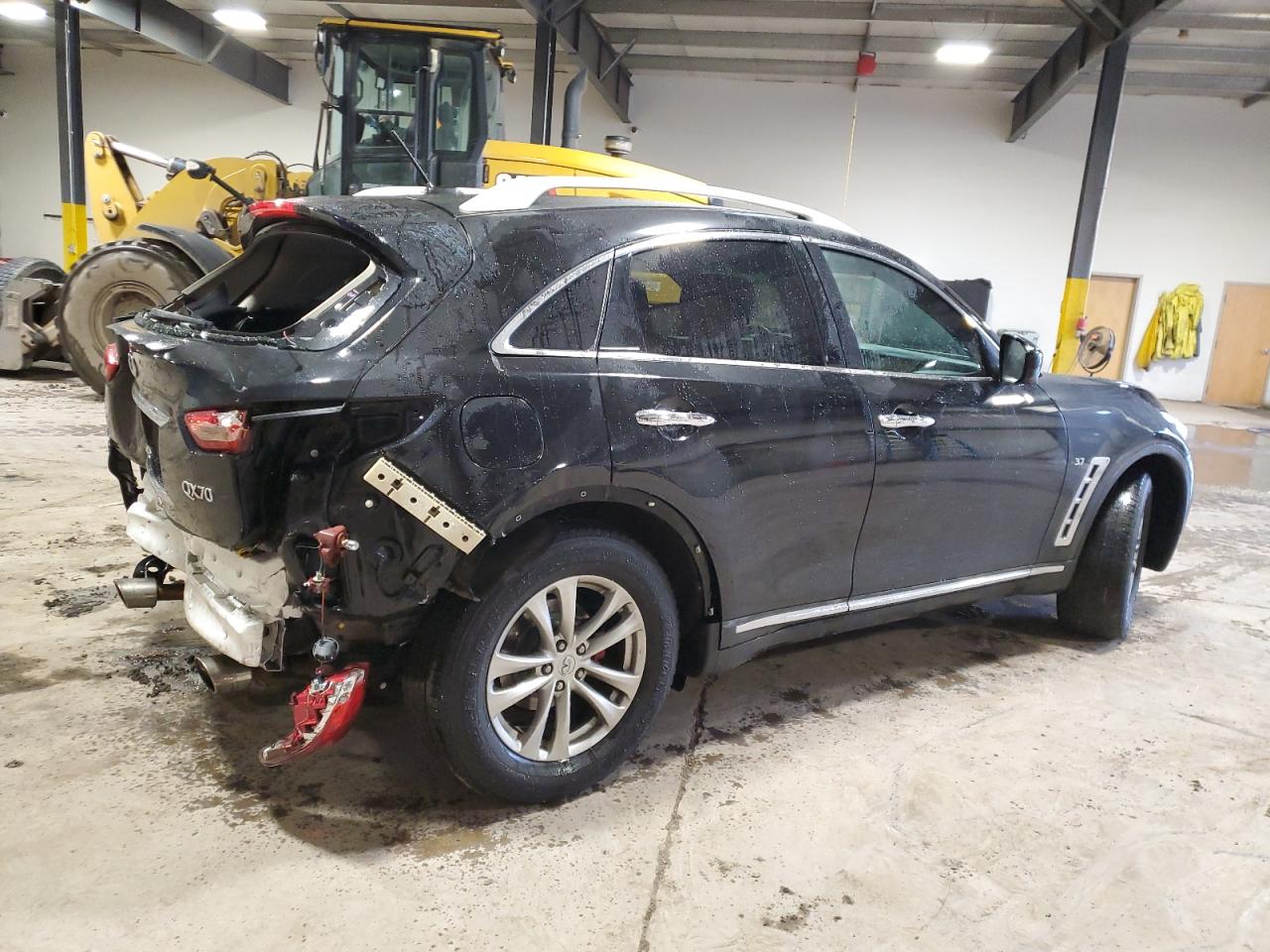2015 Infiniti QX70 VIN JN8CS1MW4FM482070 Copart auction photo, rear end / side damage thumbnail 3