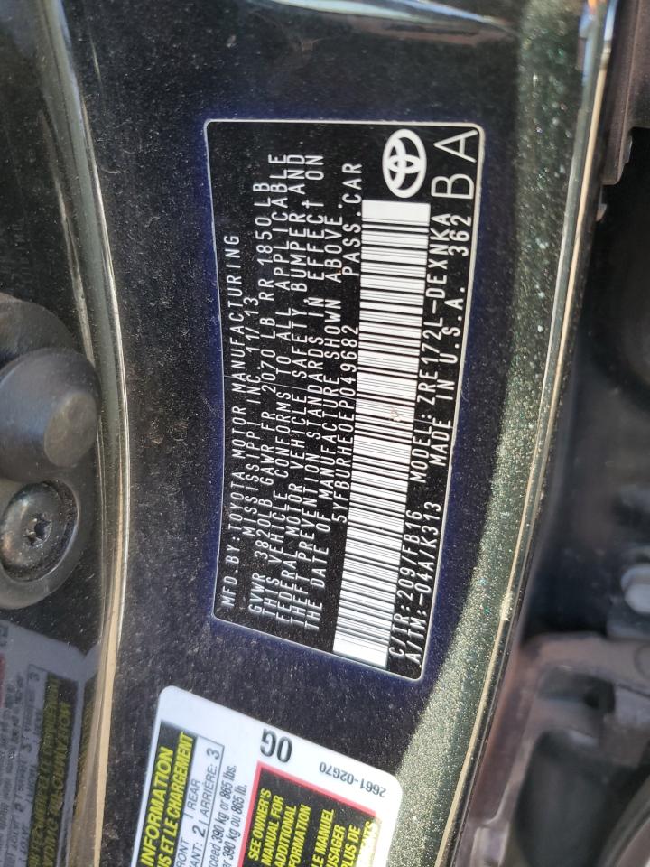 2014 Toyota Corolla VIN 5YFBURHE0EP049682 Copart auction photo, front end damage thumbnail 12