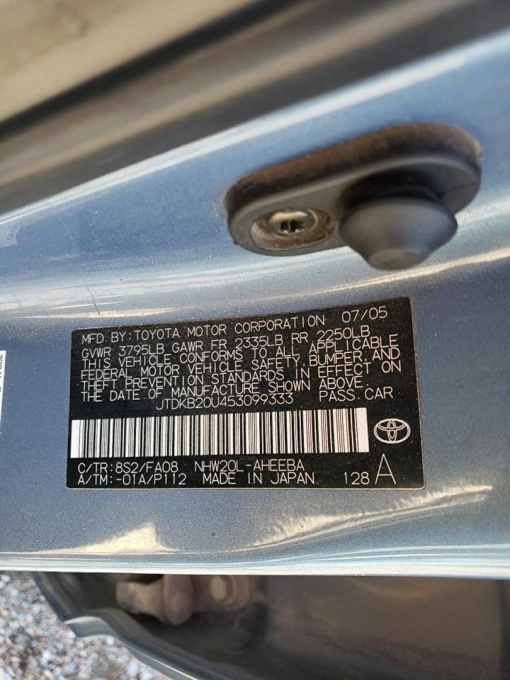 2005 Toyota Prius VIN JTDKB20U453099333 Copart auction photo, all over damage thumbnail 12