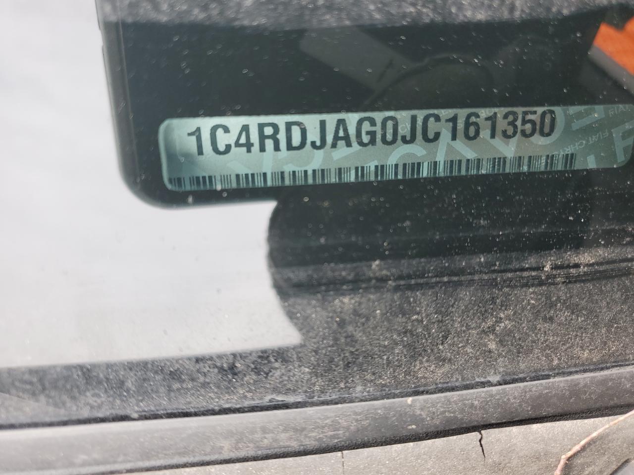 2018 Dodge Durango VIN 1C4RDJAG0JC161350 Copart auction photo, rear end / front end damage thumbnail 13