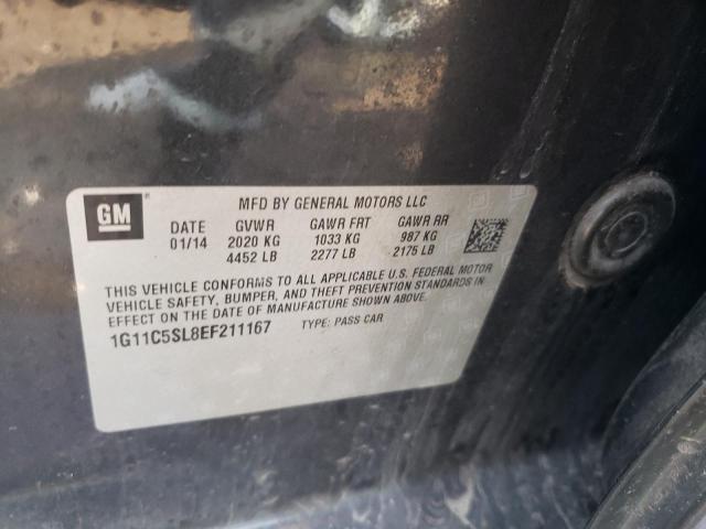 2014 Chevrolet Malibu VIN 1G11C5SL8EF211167 Copart auction photo, front end / minor dent/scratches damage thumbnail 13