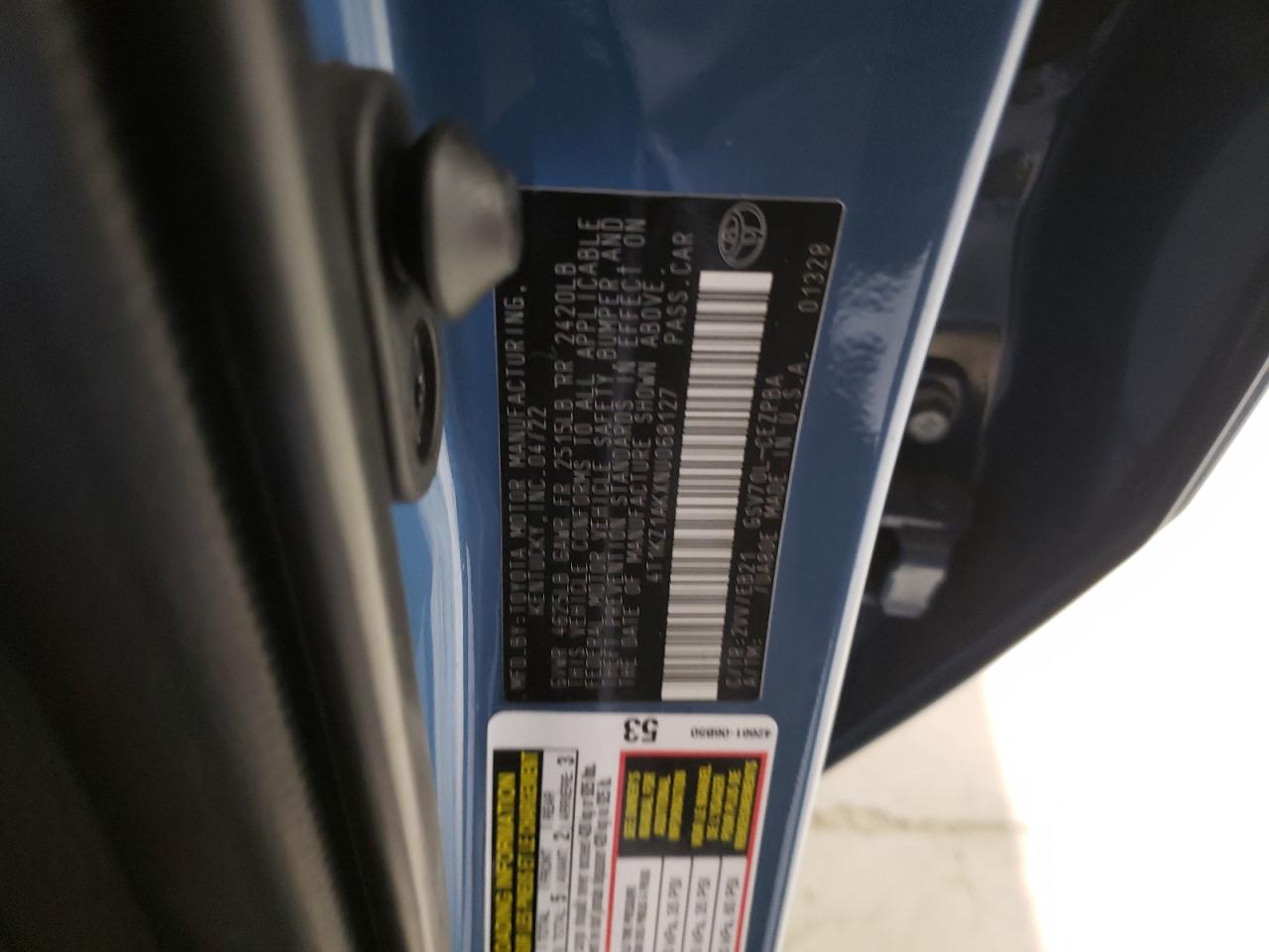 2022 Toyota Camry VIN 4T1KZ1AKXNU068127 Copart auction photo, front end / rear end damage thumbnail 13