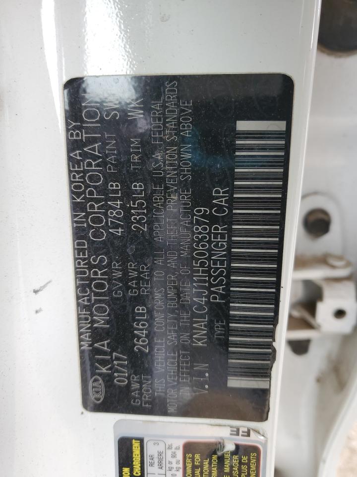 2017 KIA Cadenza VIN KNALC4J11H5063879 Copart auction photo, front end / side damage thumbnail 12