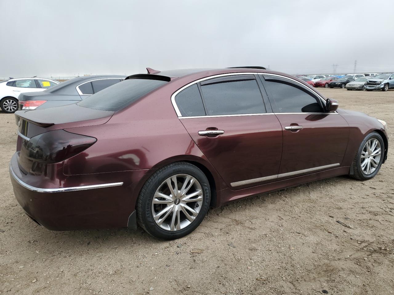 2012 Hyundai Genesis VIN KMHGC4DF3CU175413 Copart auction photo, side damage thumbnail 3